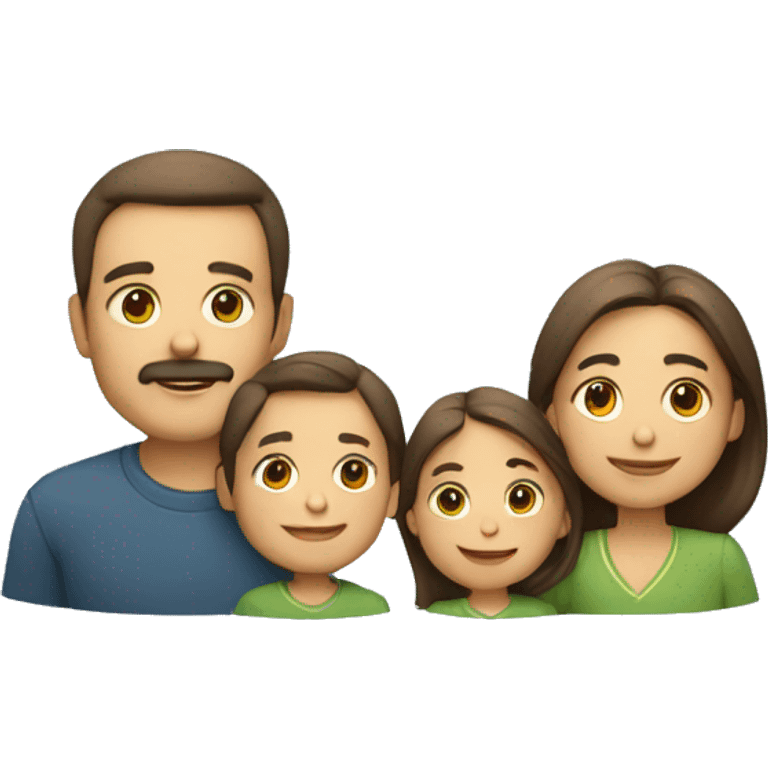 un padre y dos hijos, un hijo mayor que el otro. emoji