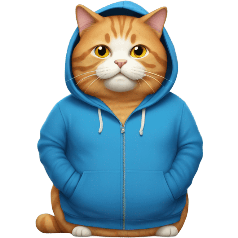 A very fat ginger with a blue hoodie emoji