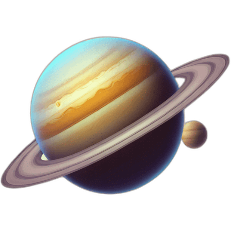 planet Saturn with a cartoon smirking face emoji