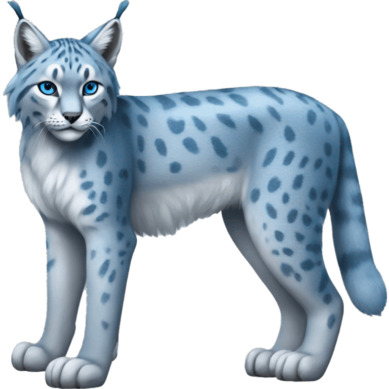 A blue lynx full body emoji