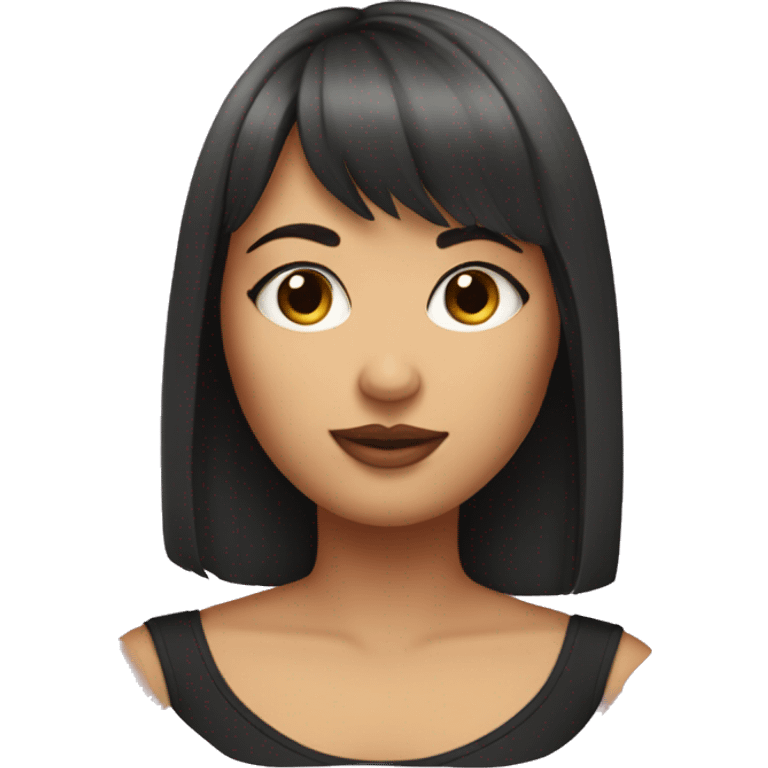 A curvy girl with bangs emoji