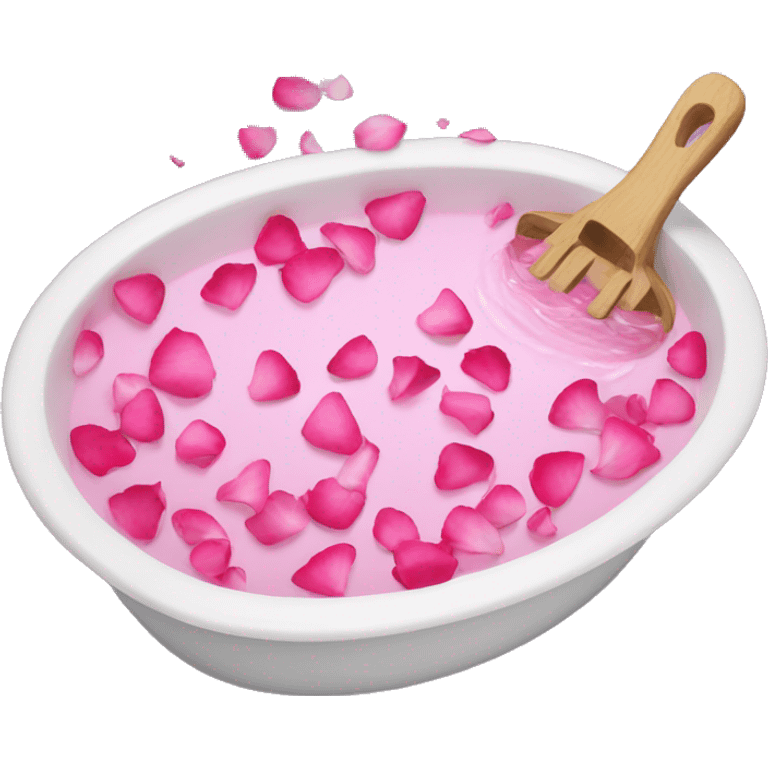 tub with rose petals and pink water  emoji