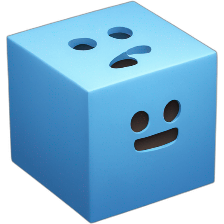 blue cube with a corner missing emoji