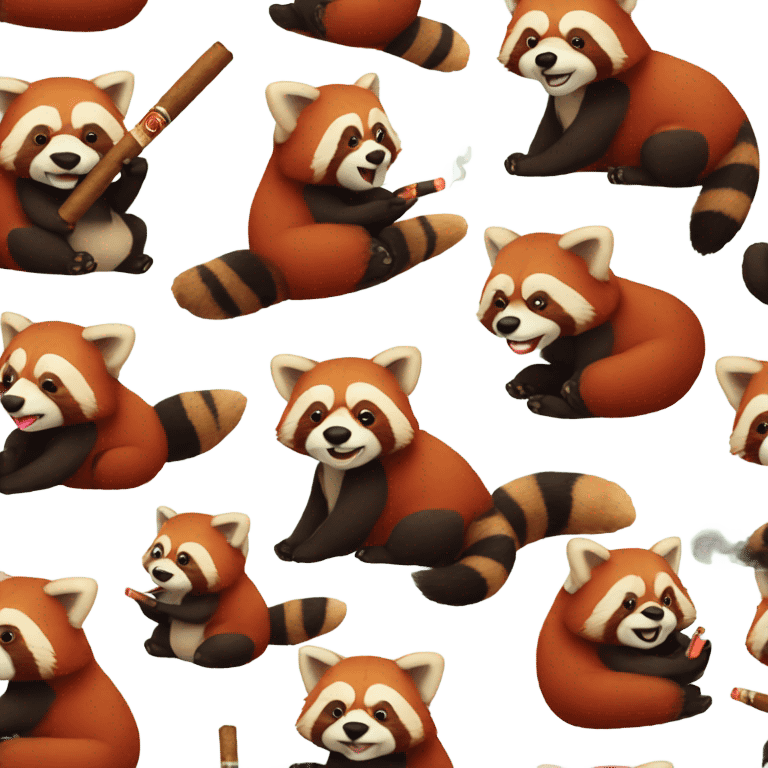 A red panda smoking a cigar emoji