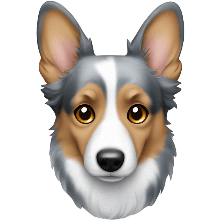 blue merle corgi brown eyes emoji