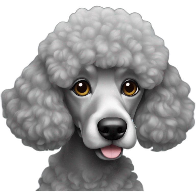 Grey French poodle  emoji