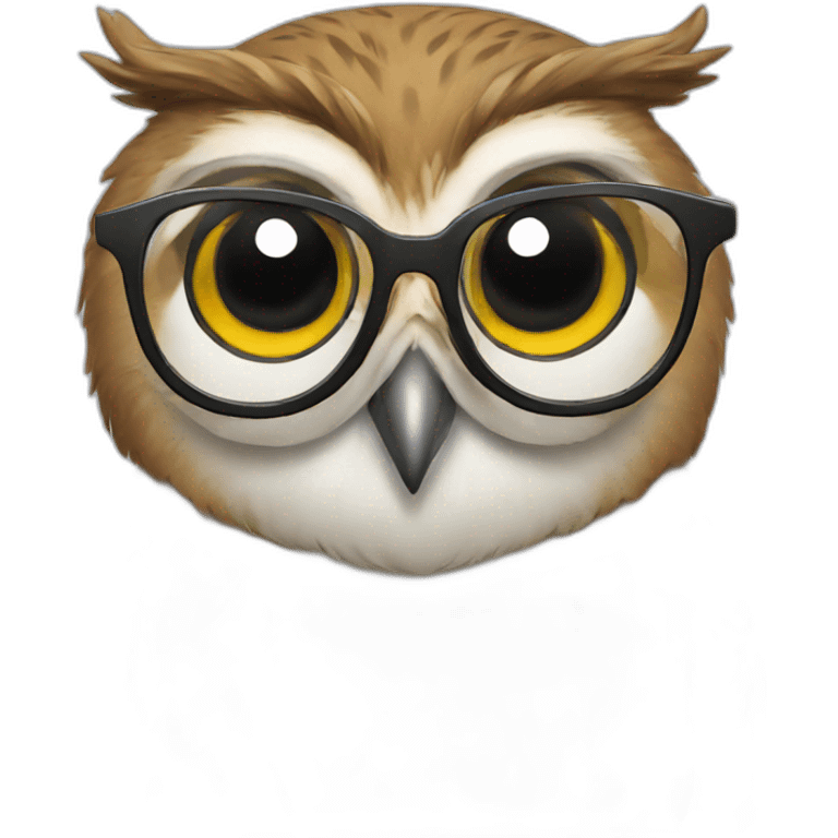 Owl wearing glasses  emoji