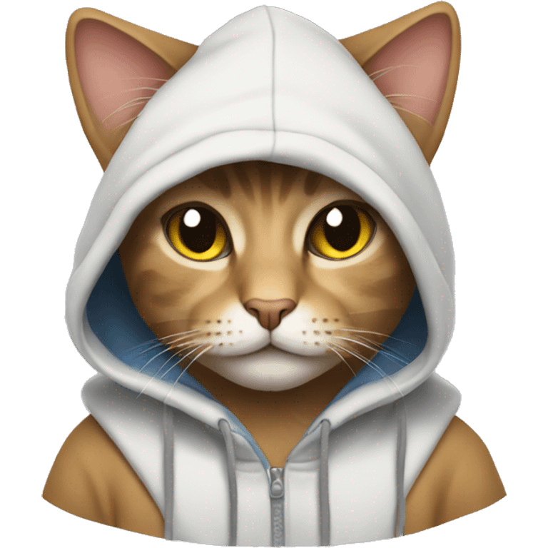 cat wearing a hoodie emoji