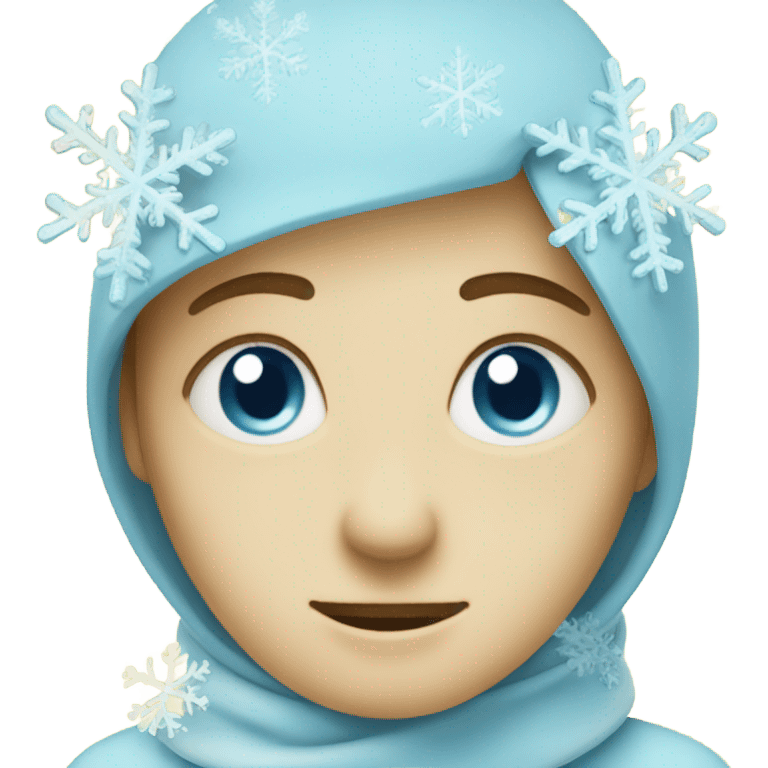 Ideal iPhone Yellow emoji face with light blue snowflakes replacing  eyes  emoji