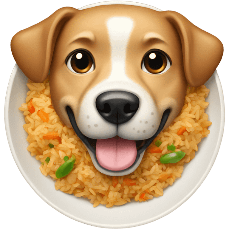 Fried rice with a dog emoji