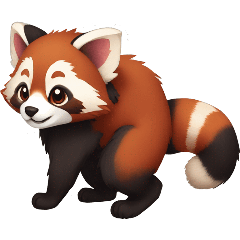 Anthro, Red Panda, Transformice-style, full body emoji