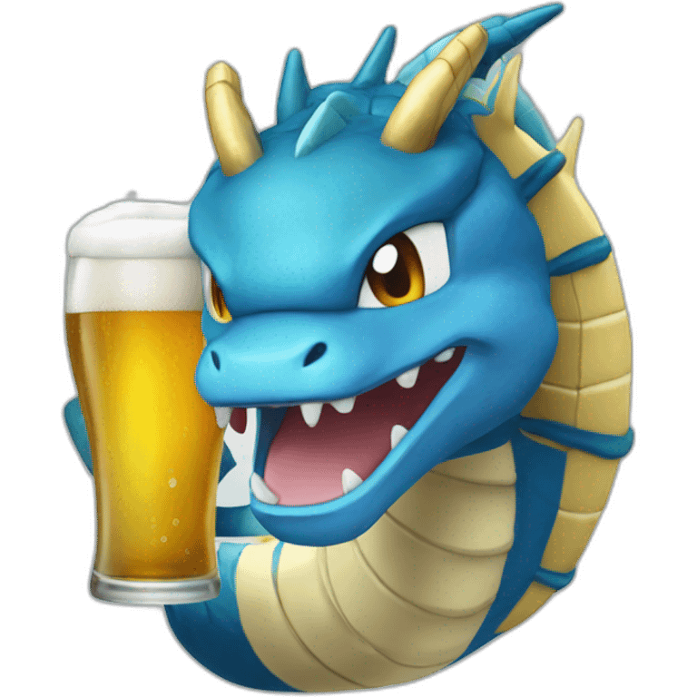 Gyarados drinking beer emoji