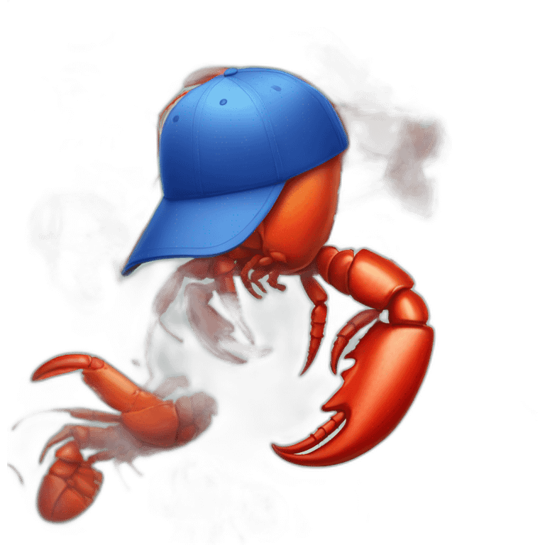 Anthopomorphic Lobster with Baseball cap emoji