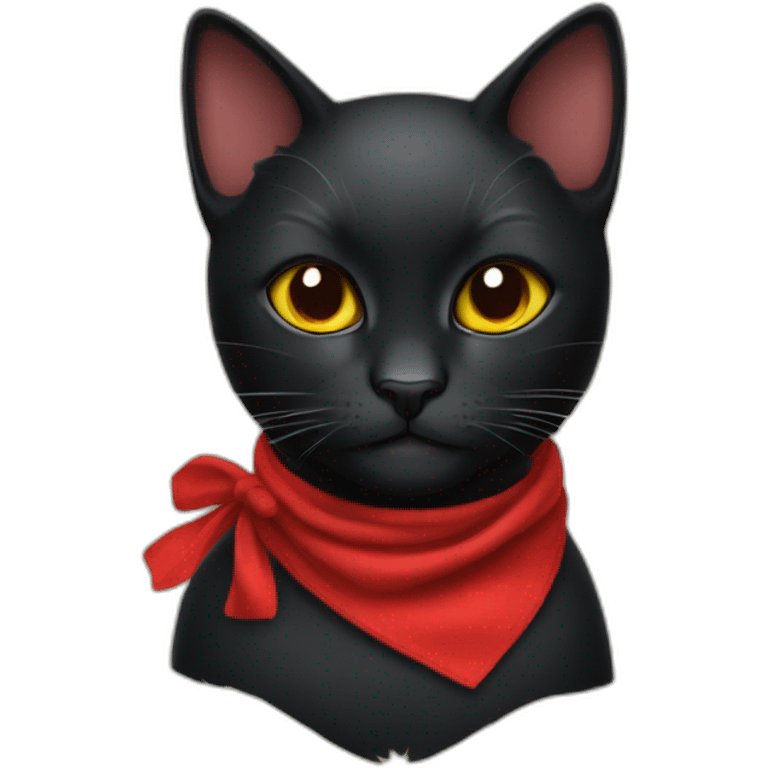 black cat with red handkerchief emoji