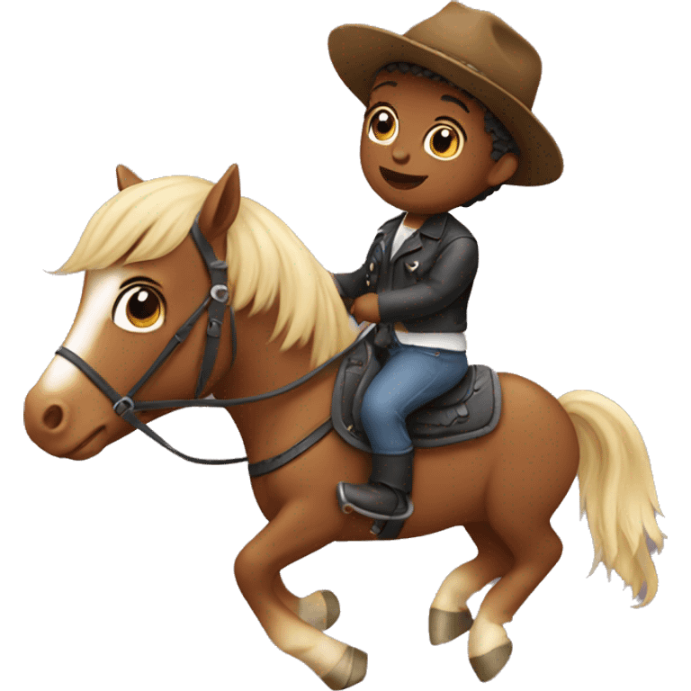 A baby riding a horse emoji