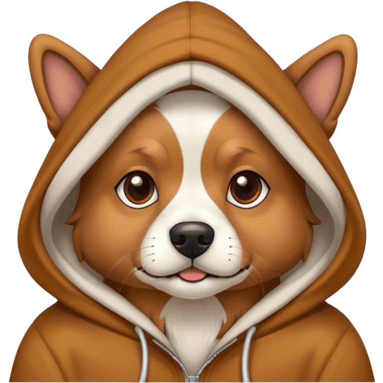 Dog wearing a hoodie  emoji