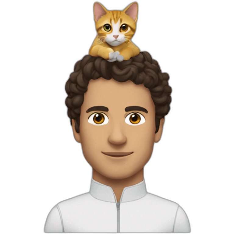 Lando norris with a cat on his head emoji