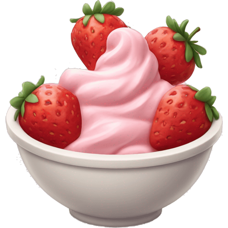 Strawberry ice cream in a bowl emoji