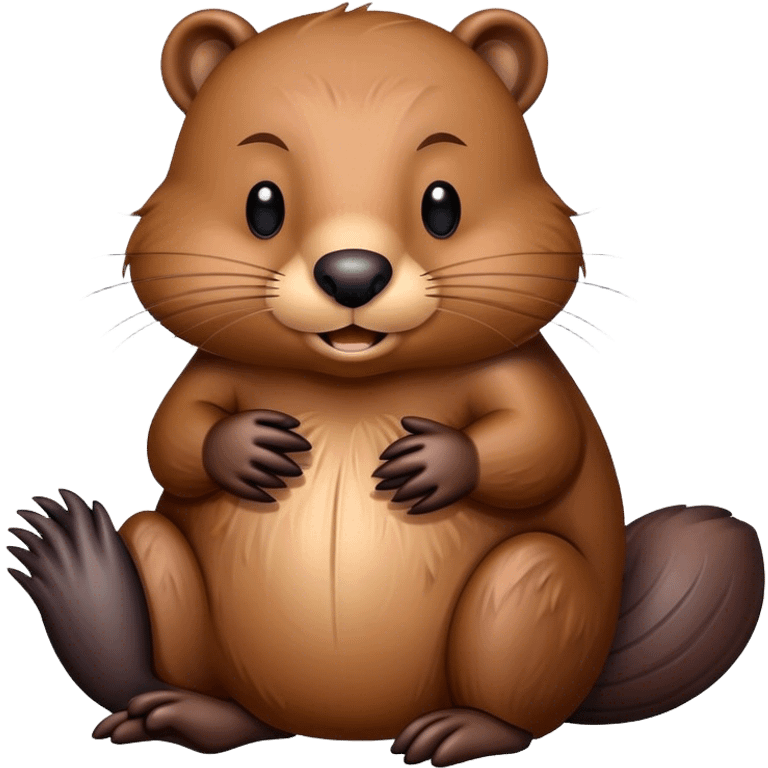 Beaver with inscription good night  emoji