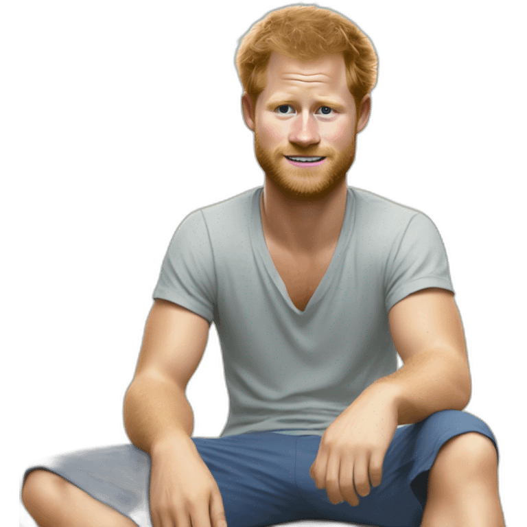 Prince Harry as a beach bum emoji