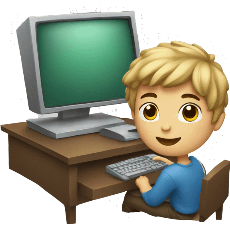 young man with a computer  emoji