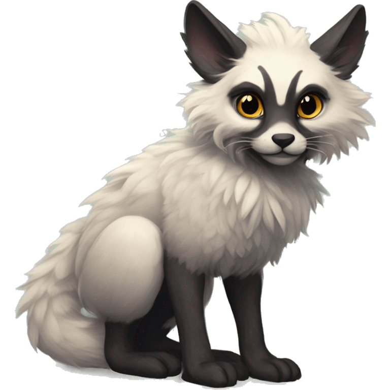 Modern Realistic Rare Fantasy Fluffy Slim Vernid-Trico-Melprin-species by LiLaiRa, by Falvie, full body emoji