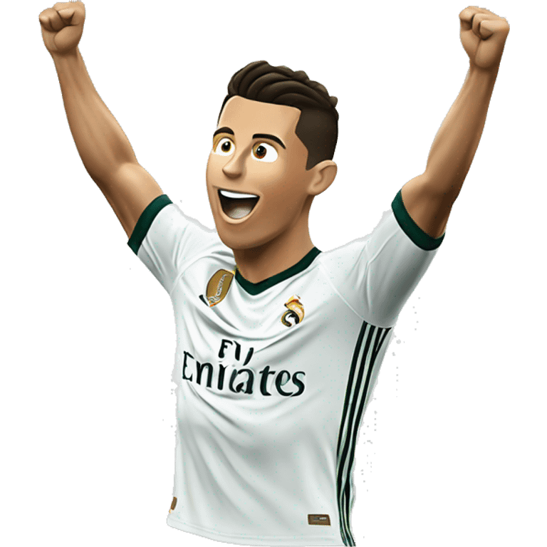 Cristiano Ronaldo doing his iconic celebration  emoji