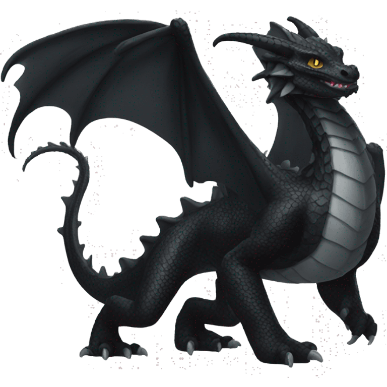 black dragon with white spot emoji