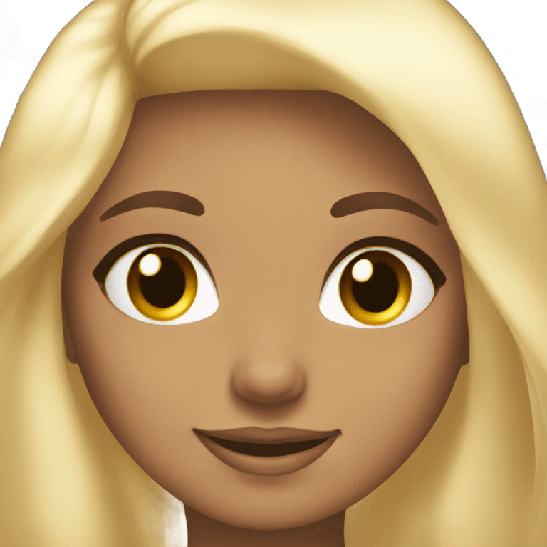 Blonde hair brown eyes girl wishing a Happy New Year emoji