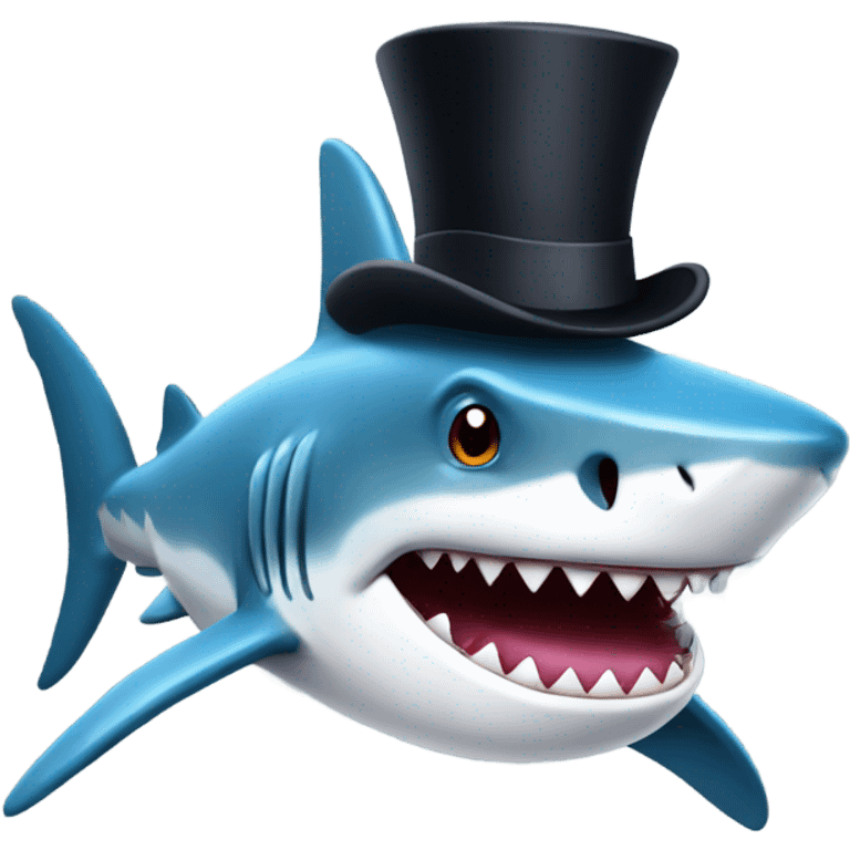 Shark with a top hat emoji