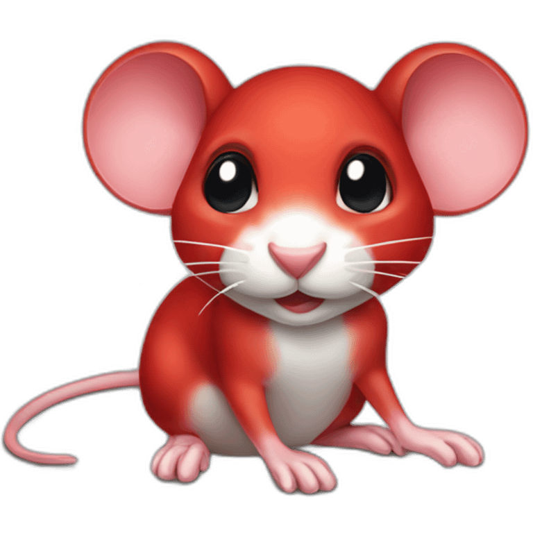 Red-colour-mouse emoji