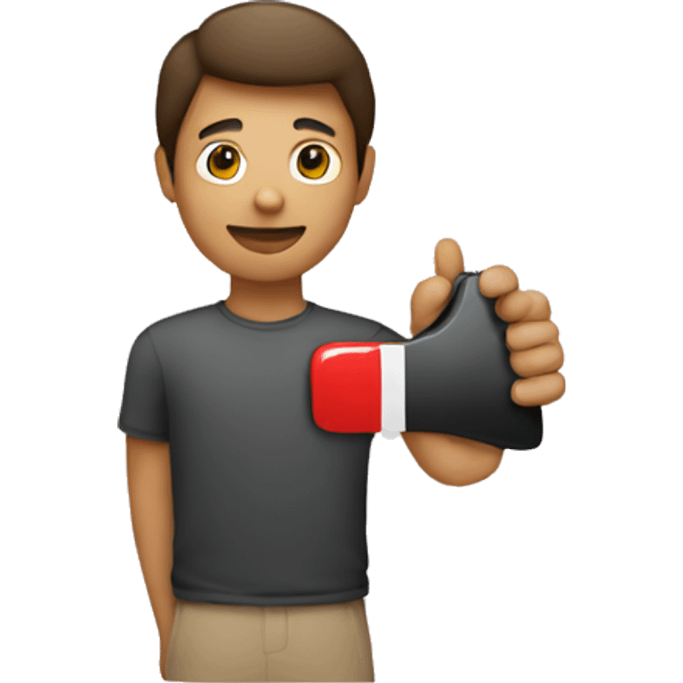  person holding the YouTube logo emoji