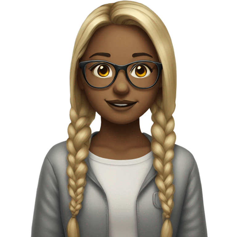 girl in glasses rainbow portrait emoji