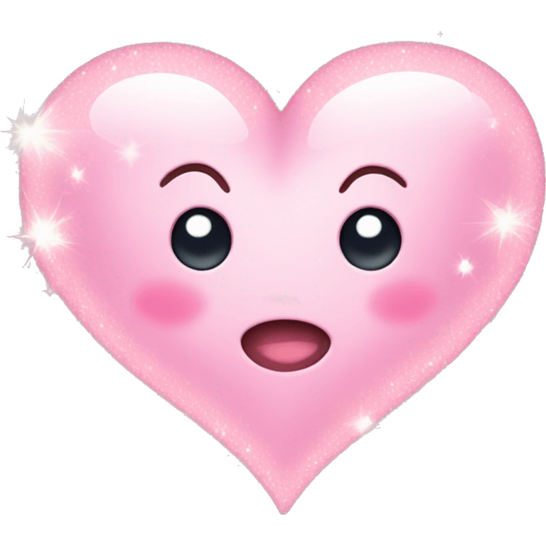 Cute light pink heart with sparkles emoji