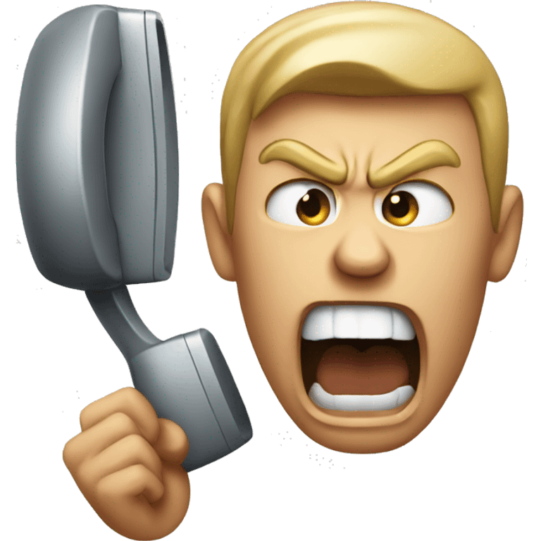 Angry person yelling into phone emoji