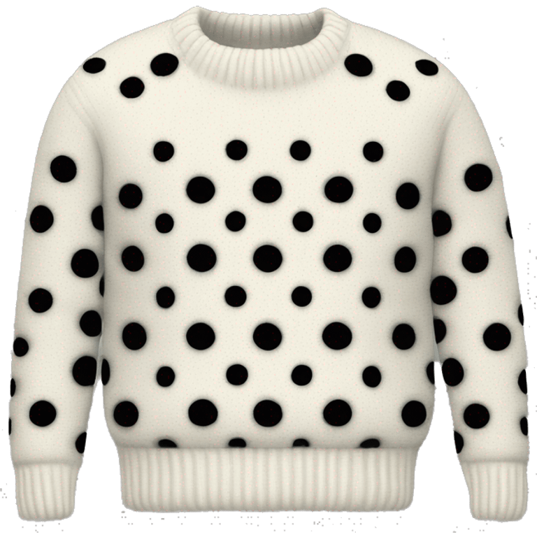 white wool sweater with black dots emoji