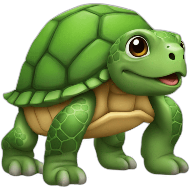 Tortue sur un chien emoji