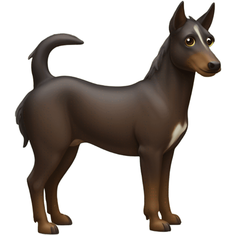 Brown Australian  kelpie con mancha blanca en el pecho emoji