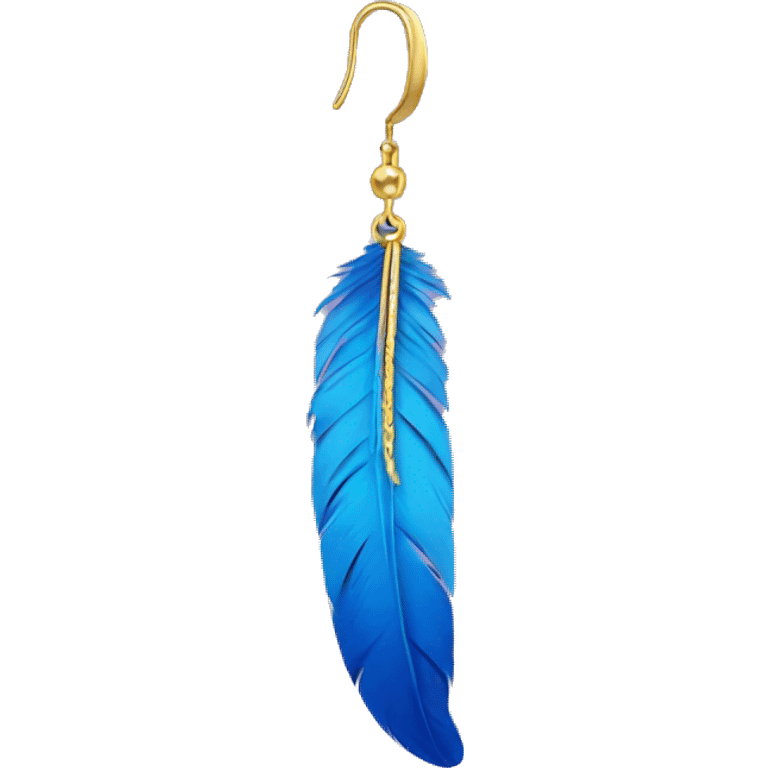 Blue feather earring emoji