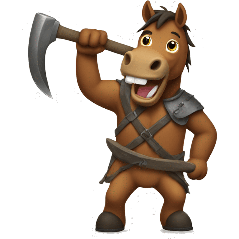 Horse with an axe  emoji