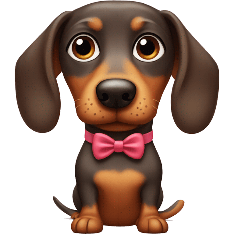 wiener dog with a little bow  emoji