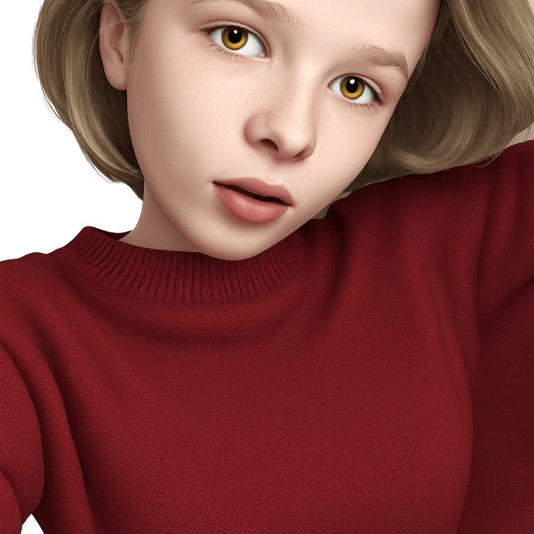 girl in red sweater emoji