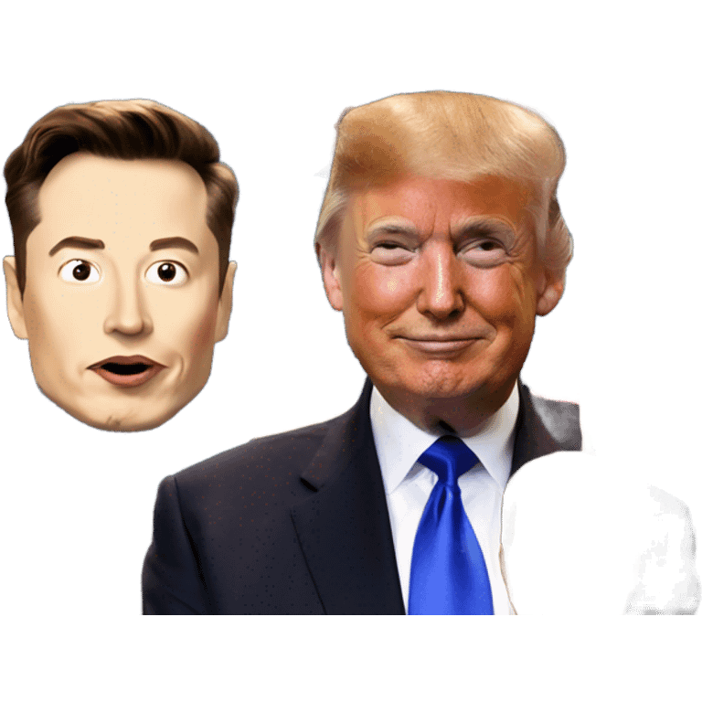 Elon musk and Donald trump together  emoji