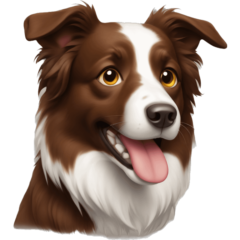 brown border collie  emoji