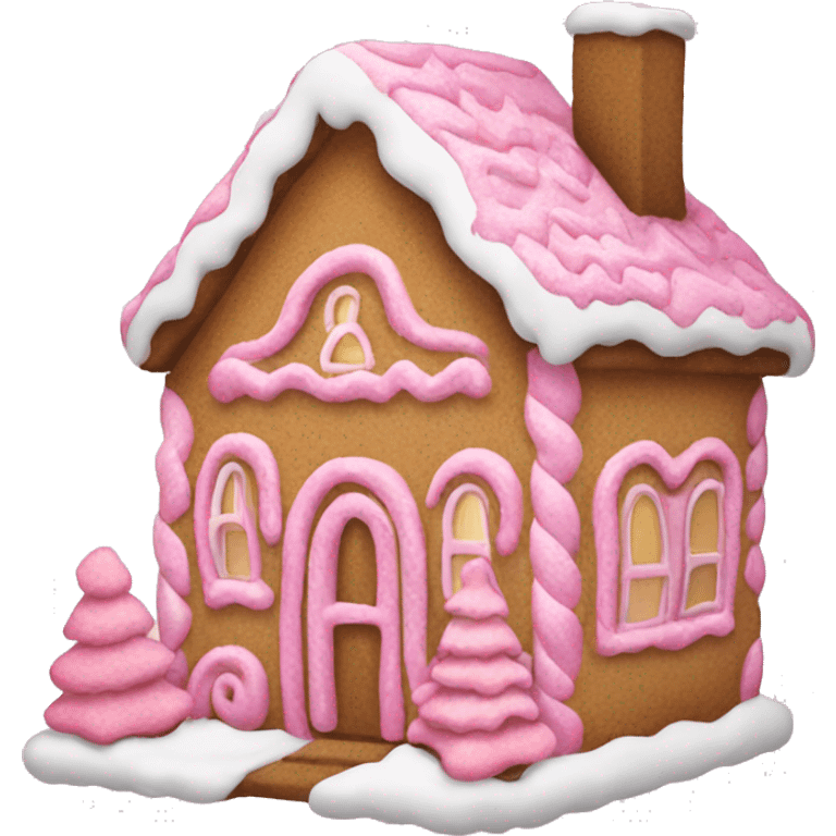 pink gingerbread house emoji