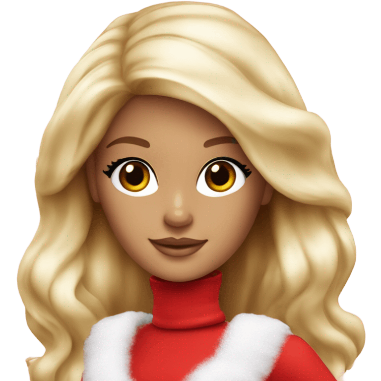  white Barbie girl in red  Christmas emoji