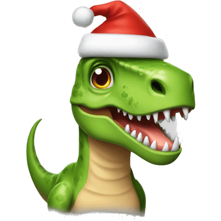 Dinosaur with Christmas hat  emoji