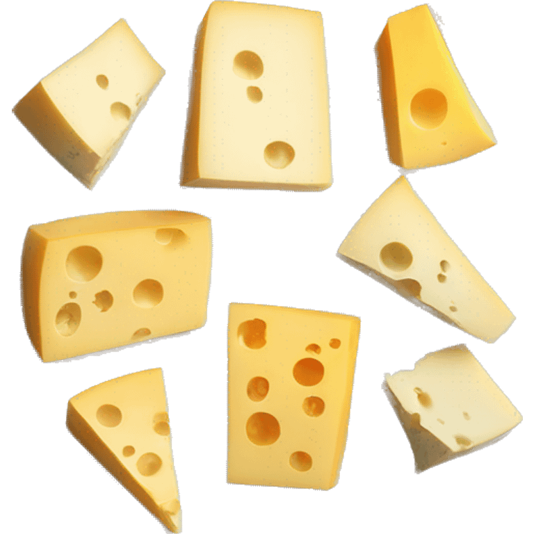 different cheeses with hidden faces on a plate emoji