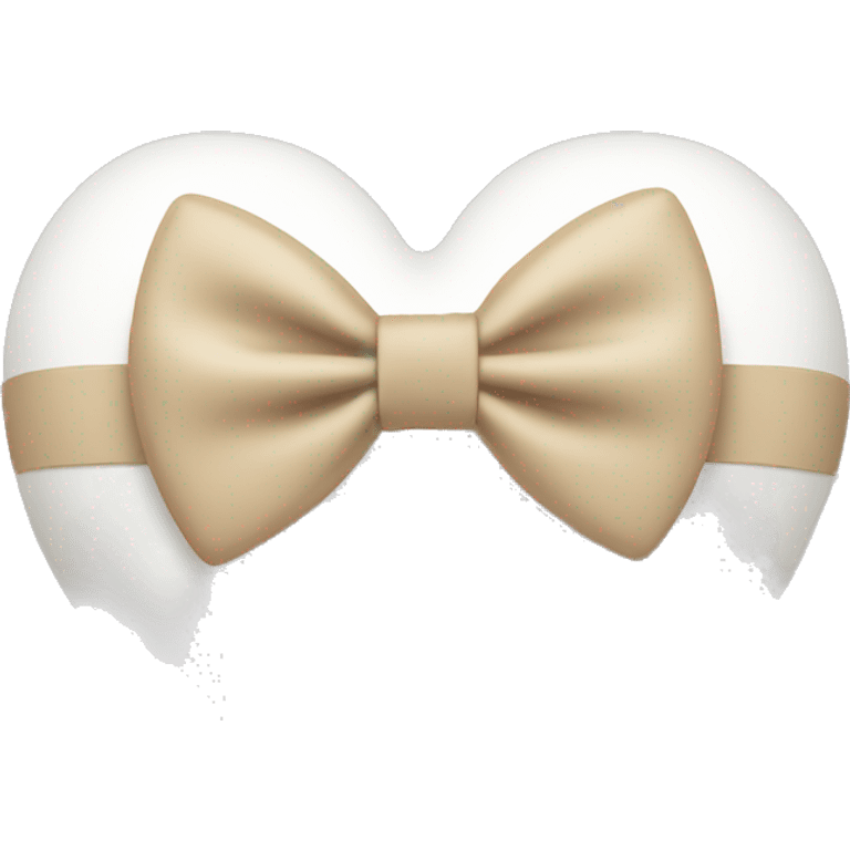 white heart with beige bow emoji