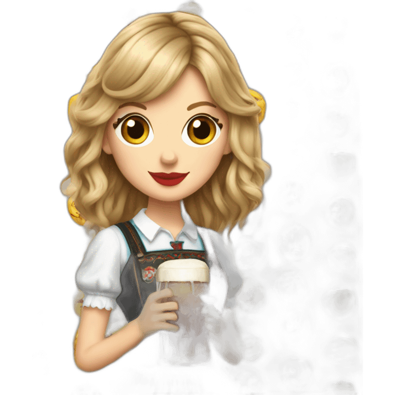 taylor swift wearing an oktoberfest dress hyperrealistic emoji